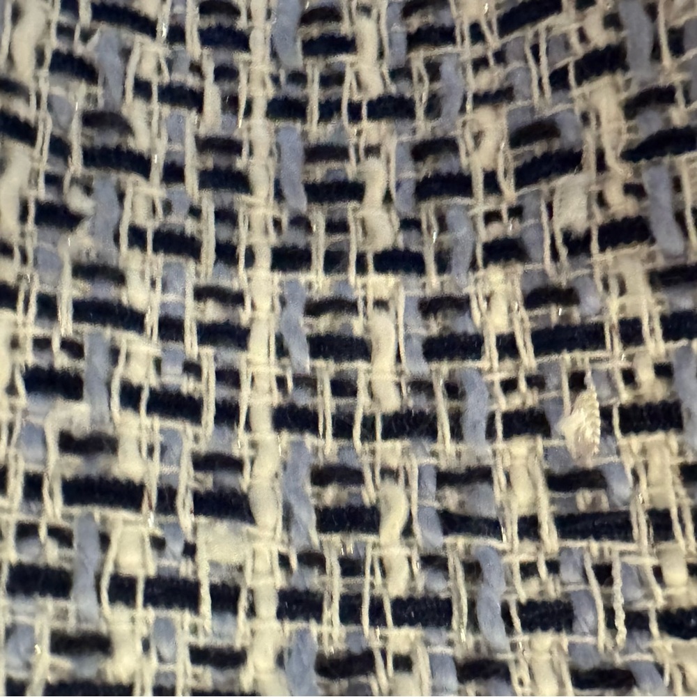 Classic Karl Lagerfeld White and Blue Tweed Dress - Picture 5 of 6
